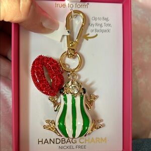 Green and Gold Frog Handbag Charm